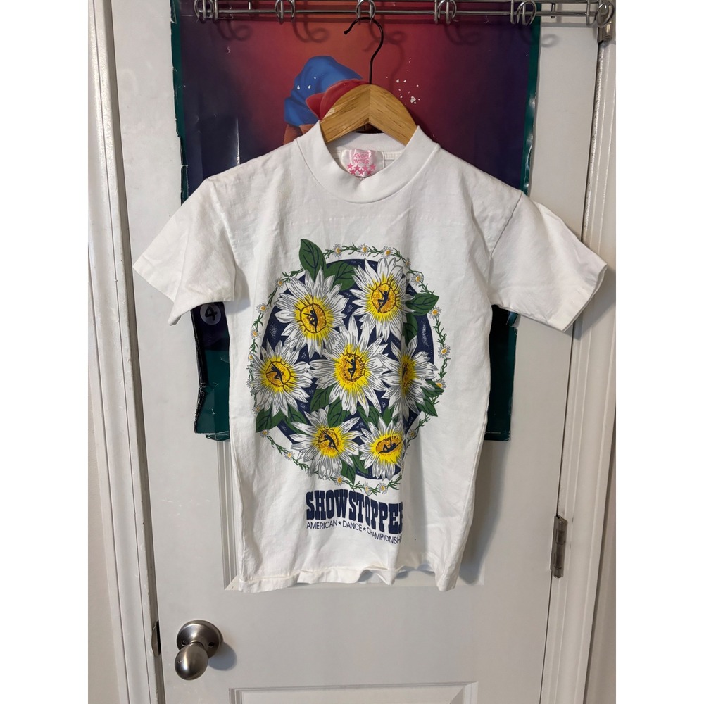 Vintage Angel Wear Showstopper American Dance Championships T-Shirt White Small